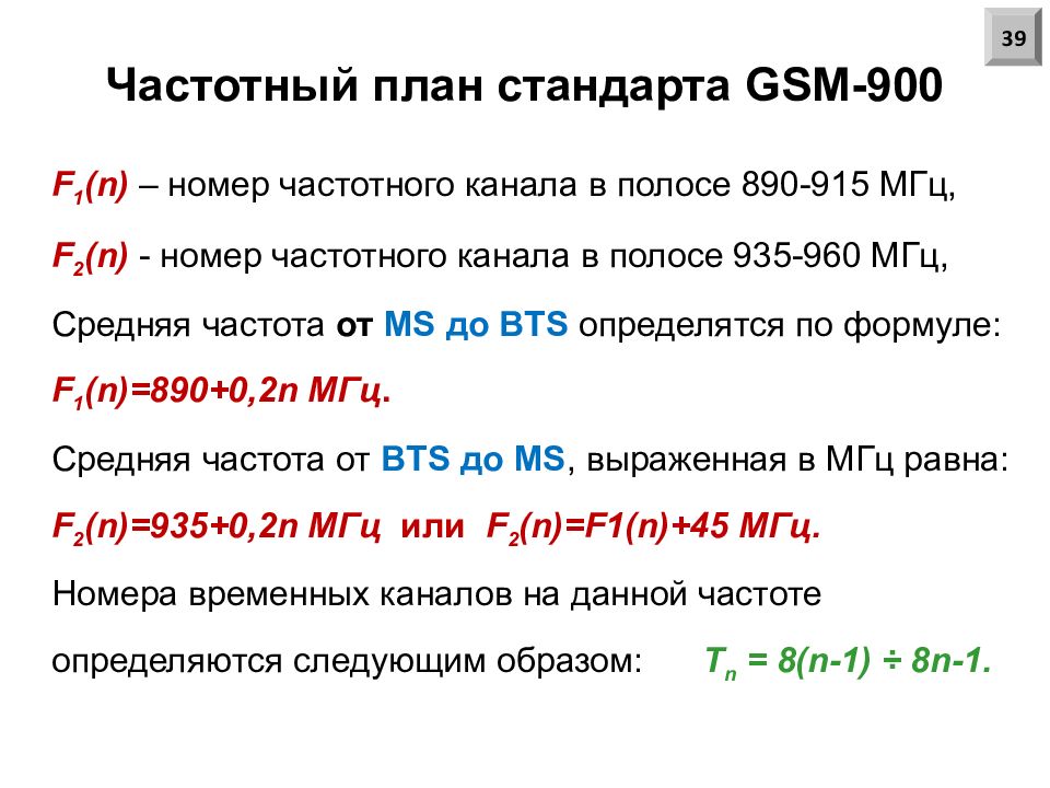 Частотный план gsm 900