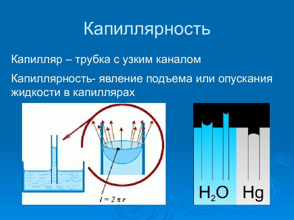 Капиллярные явления рисунок