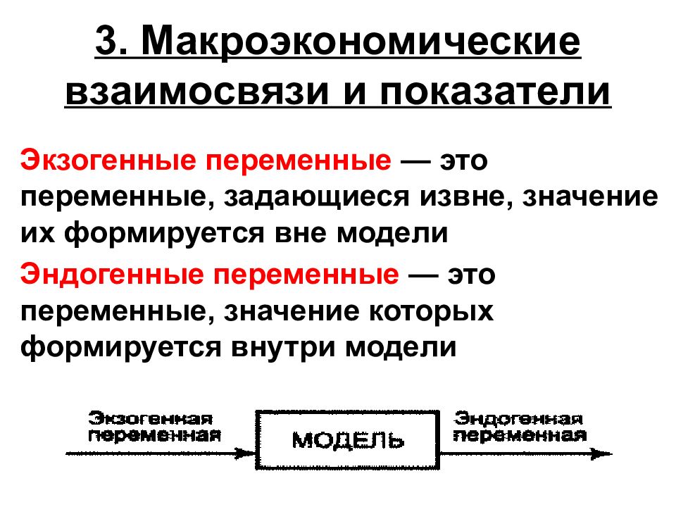 Макроэкономические модели. Экзогенные переменные в макроэкономике. Экзогенные и эндогенные переменные в макроэкономике. Взаимосвязь макроэкономических показателей. Макроэкономические взаимосвязи.