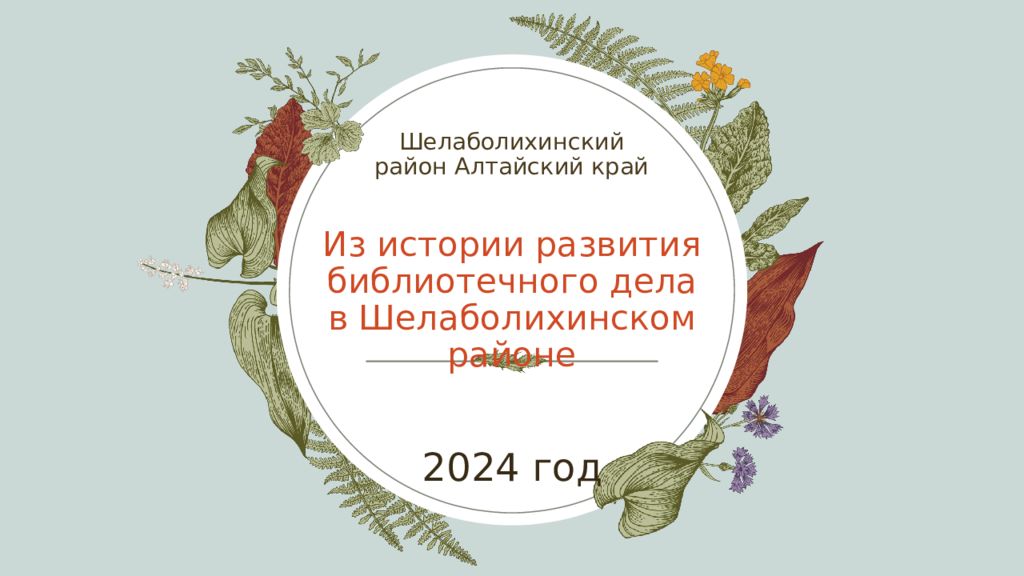 Из истории развития библиотечного дела в Шелаболихинском районе 2024 год