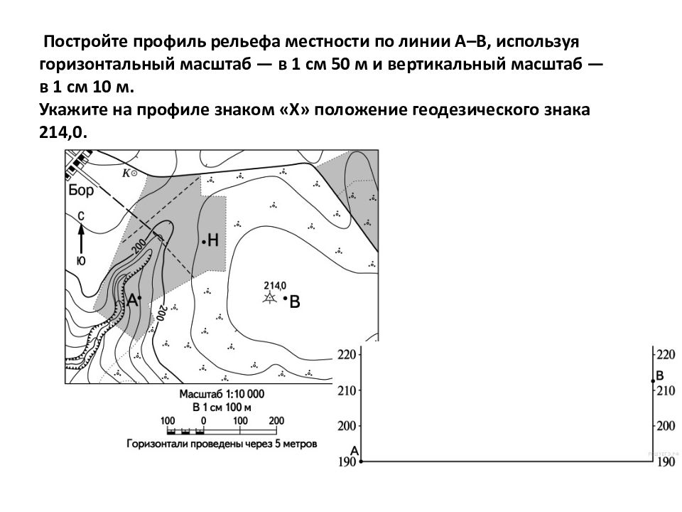 Построить профиль линии