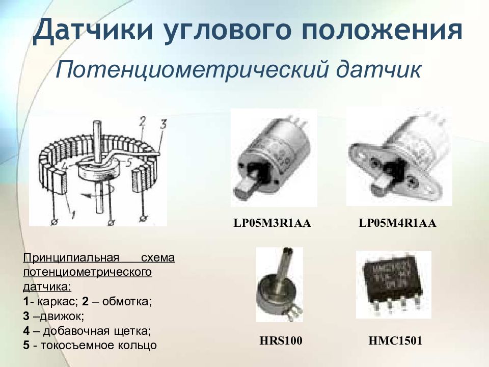 Схема потенциометрических датчиков