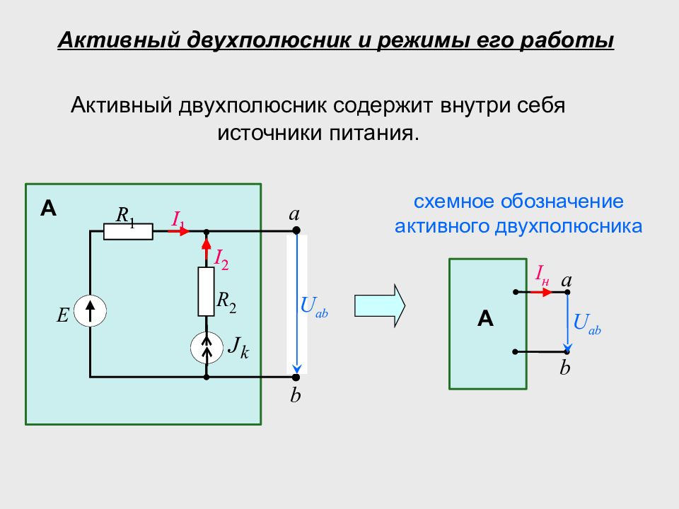 Схемы замещения двухполюсников