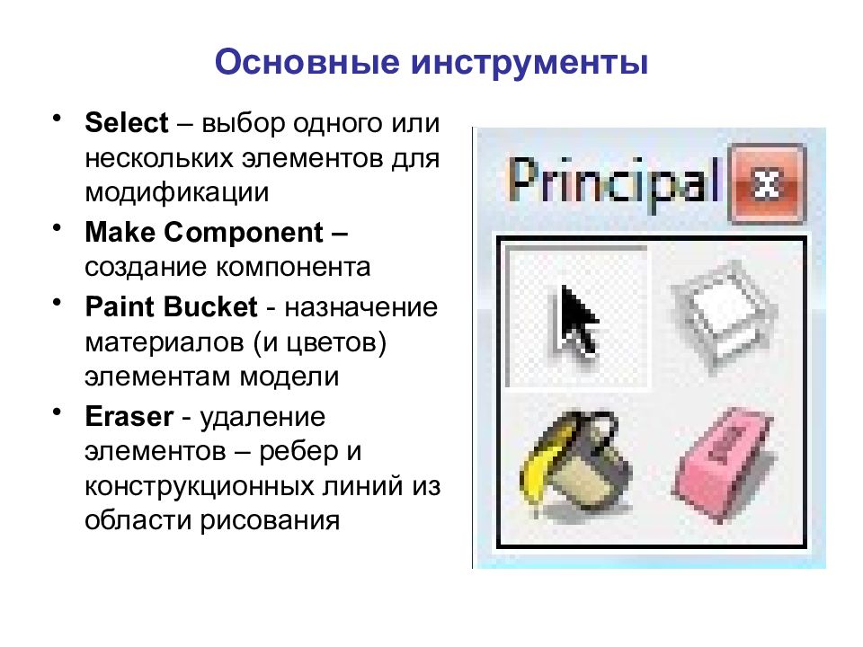 Типы компонентов c. Основные инструменты. Выбор селектов.