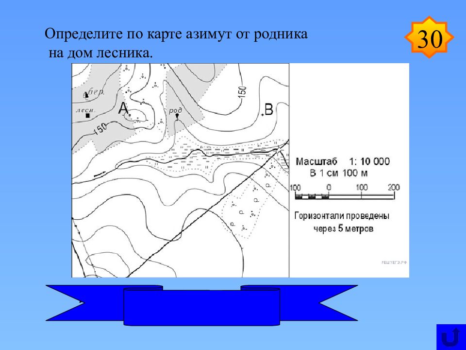 Как определить азимут на карте