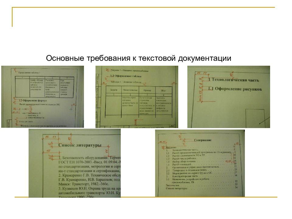 Основные требования к документации