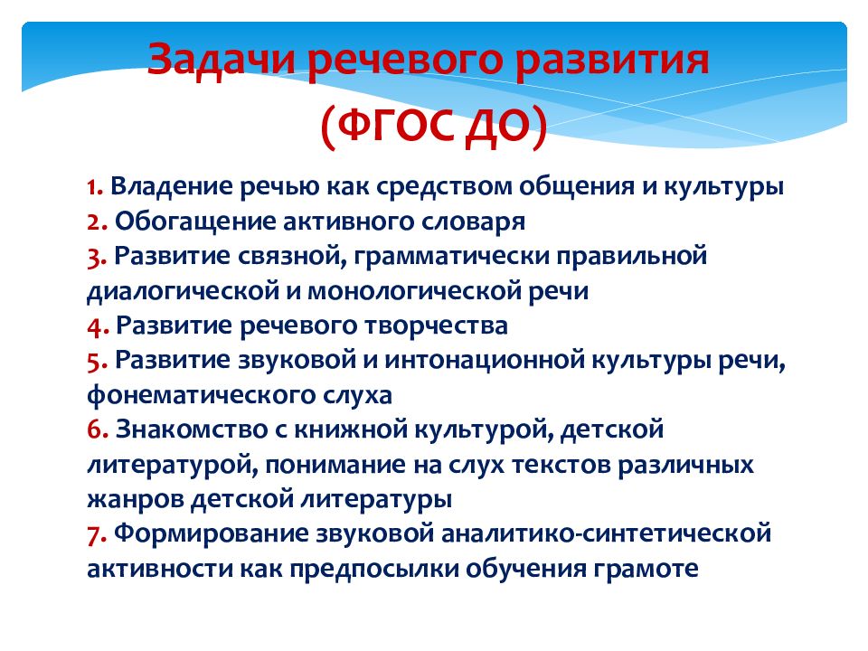 Задачи речевого развития дошкольников в комплексных программах доу презентация