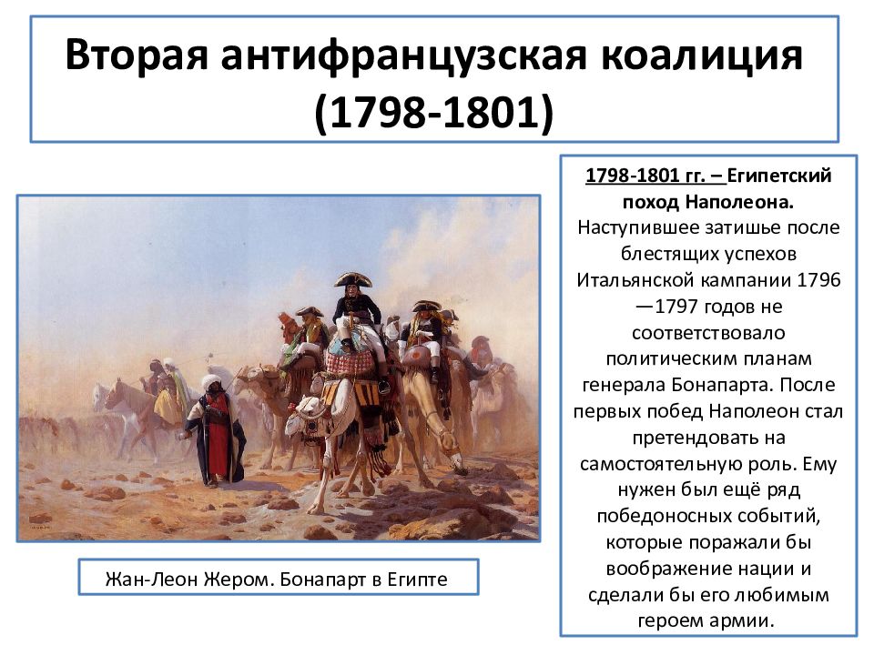 Антифранцузские коалиции против революционной франции. 1798-1801 – Египетский поход Наполеона Бонапарта. Антифранцузская коалиция 1798. Вторая антифранцузская коалиция 1798-1801. Вторая антифранцузская коалиция 1798-1801 таблица.