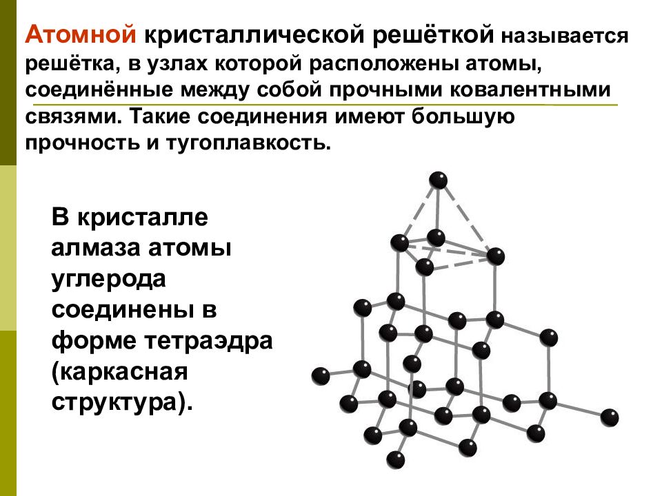 Атомную кристаллическую решетку имеет оксид углерода. Атомная кристаллическая решетка алмаза. Тетраэдрическая кристаллическая решетка алмаза. Какая кристаллическая решетка у алмаза. Кристаллическая решетка алмаза название.