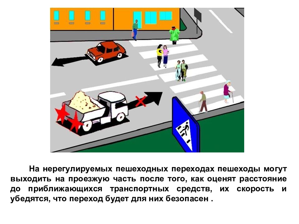 Правила проезда пешеходного перехода. Пешеходные переходы и остановки маршрутных транспортных средств. Правила проезда нерегулируемого пешеходного перехода. Порядок проезда пешеходных переходов.