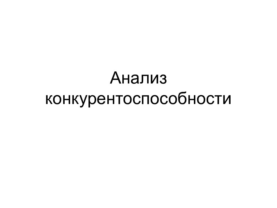 Анализ конкурентоспособности