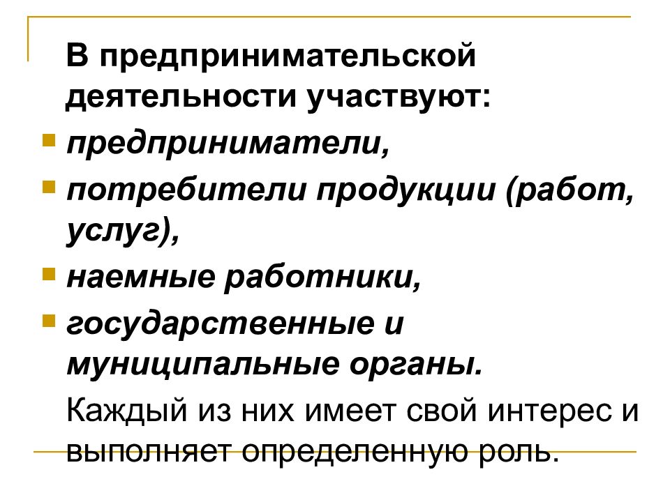 Сущность предпринимательской деятельности презентация