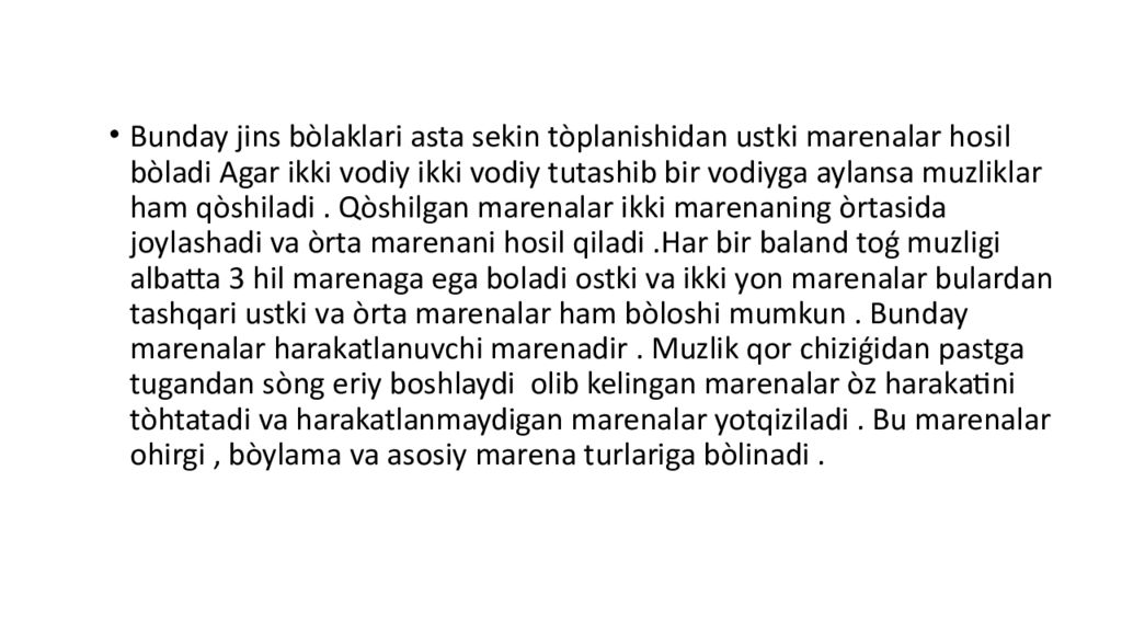 Mavzu : Muzliklarning turlari va tarqalishi. Muzliklarning gidrologik Mavzu : Muzliklarning turlari va tarqalishi. Muzliklarning gidrologik
