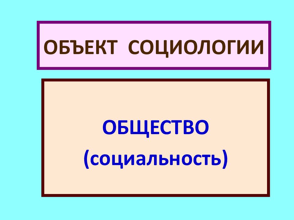 Объект социологии