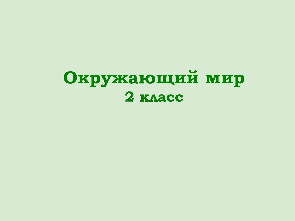 Окружающий мир 2 класс
