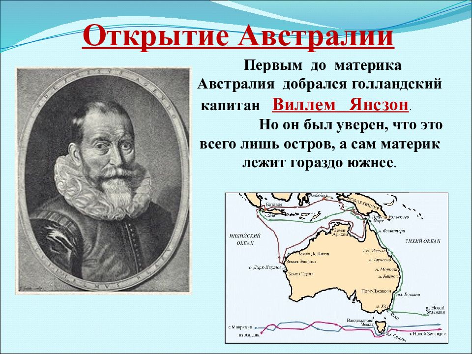 История открытия австралии 7 класс презентация. Виллем Янсзон открытие Австралии. Вильям Янсзон путь. Виллем Янсзон открытия 5 класс.