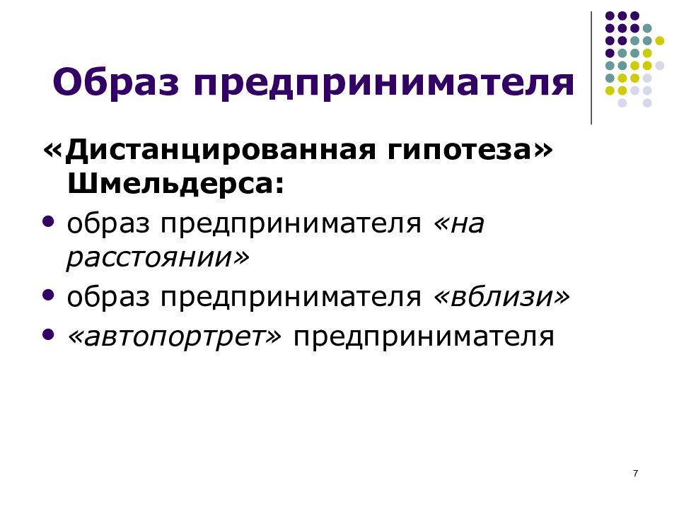 Образ предпринимателя. Дистанцированная гипотеза Шмельдерса. «Дистанцированная гипотеза» образ предпренемателя. Описать образ современного предпринимателя. Образ предпринимателя презентация.