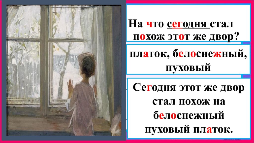 Русский язык картина зима пришла детство. Двор стал похож на пуховой платок. Сочинение по картине Тутунова двор похож на белоснежный.