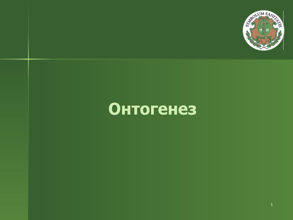 1 Онтогенез