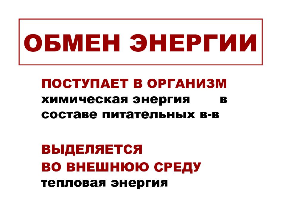 ОБМЕН ЭНЕРГИИ