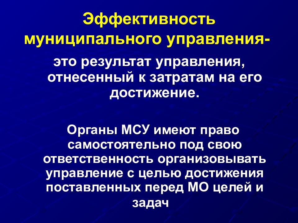 Эффективность муниципального управления презентация