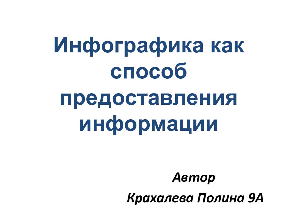 Инфографика как способ предоставления информации