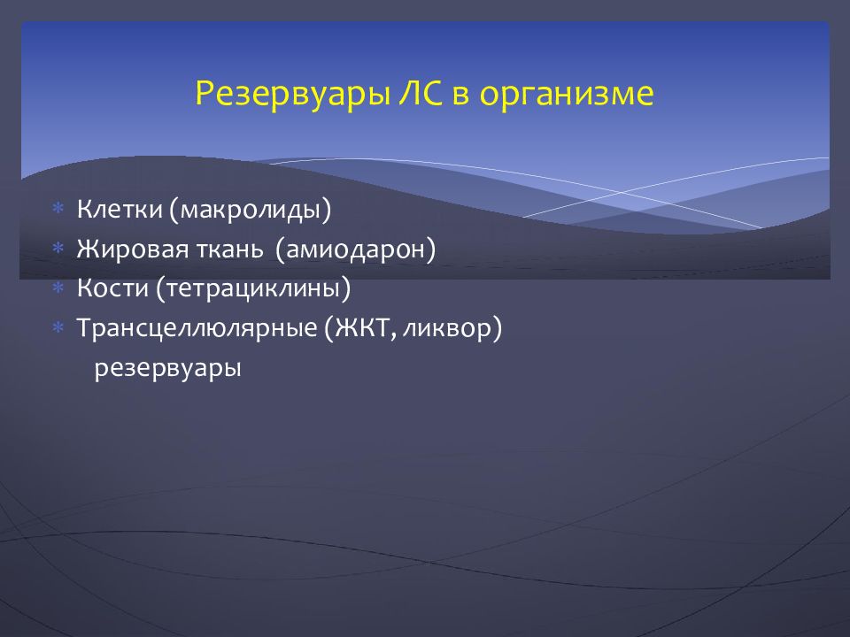 Введение в организм. Резервуары лекарственных средств в организме. Жировая ткань Амиодарон.