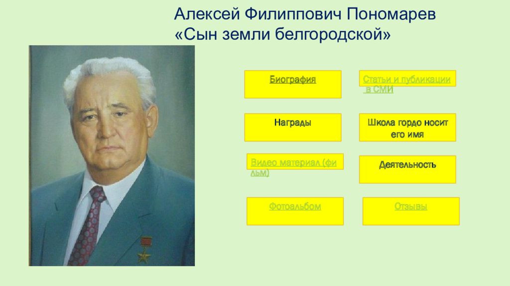 Алексей Филиппович Пономарев «Сын земли белгородской»