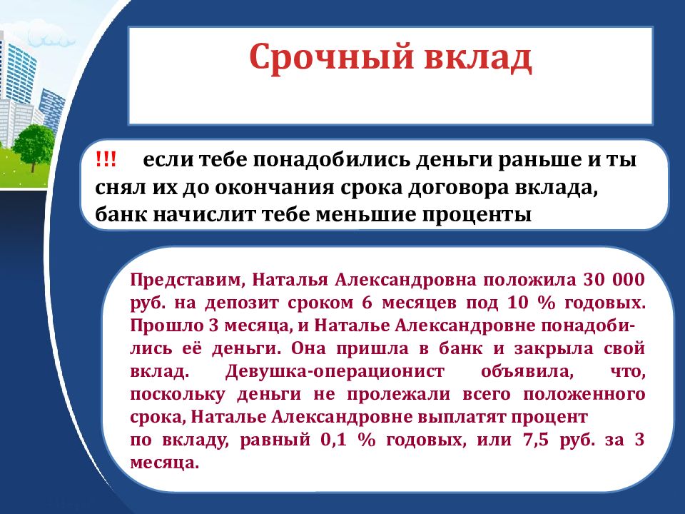 Представляю вклад