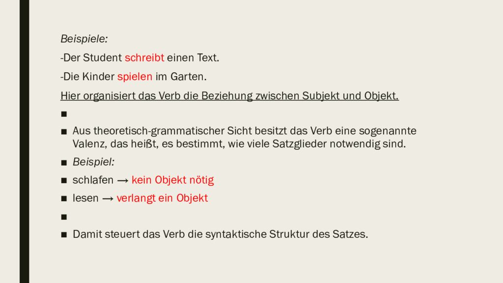 Das Verb : Allgemeine Charakteristik und Klassifikation