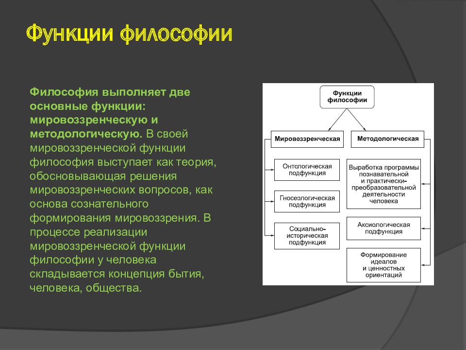 Схема роль философии в жизни общества