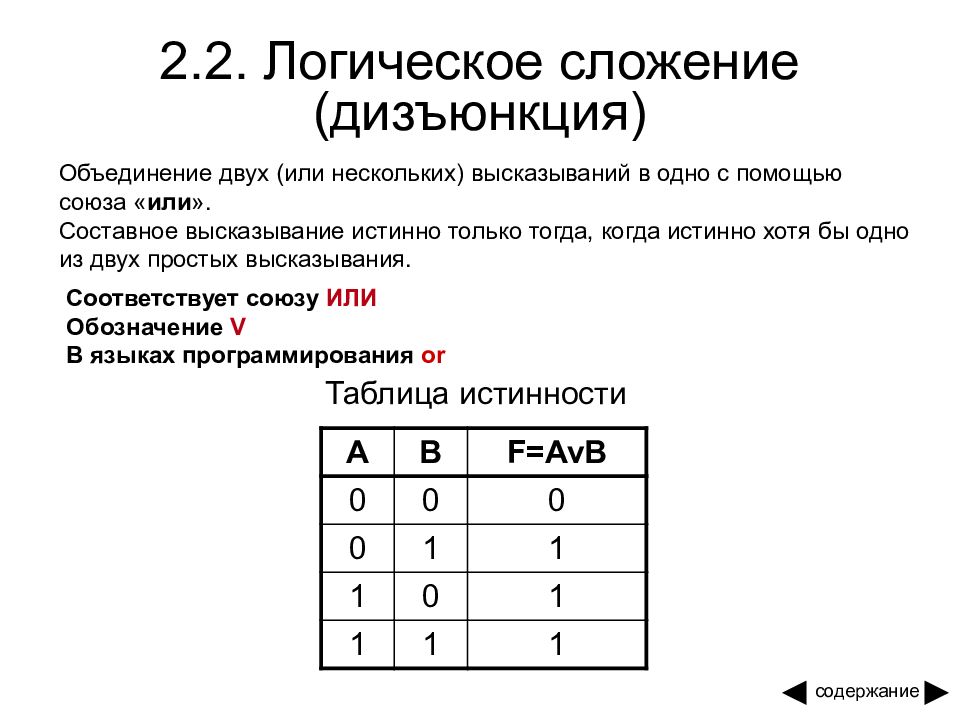 Логическое сложение. Логические основы компьютера. Строгая дизъюнкция таблица истинности. Функция логического сложения.