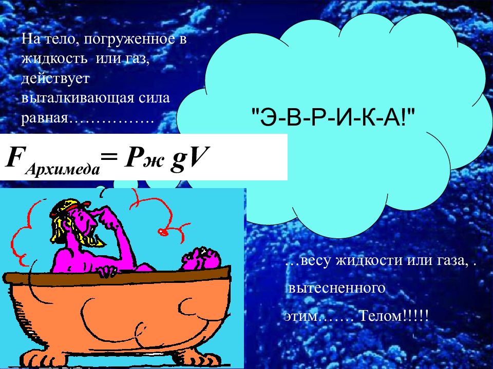 Как действует закон архимеда в воздухе 4 класс презентация