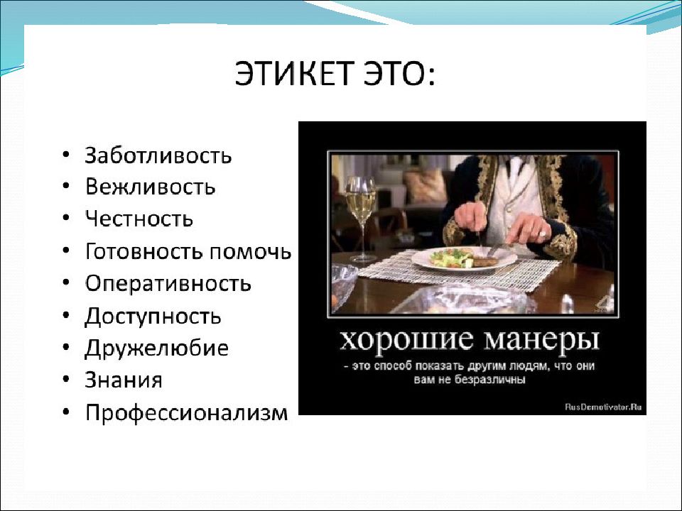 Презентация о этикете