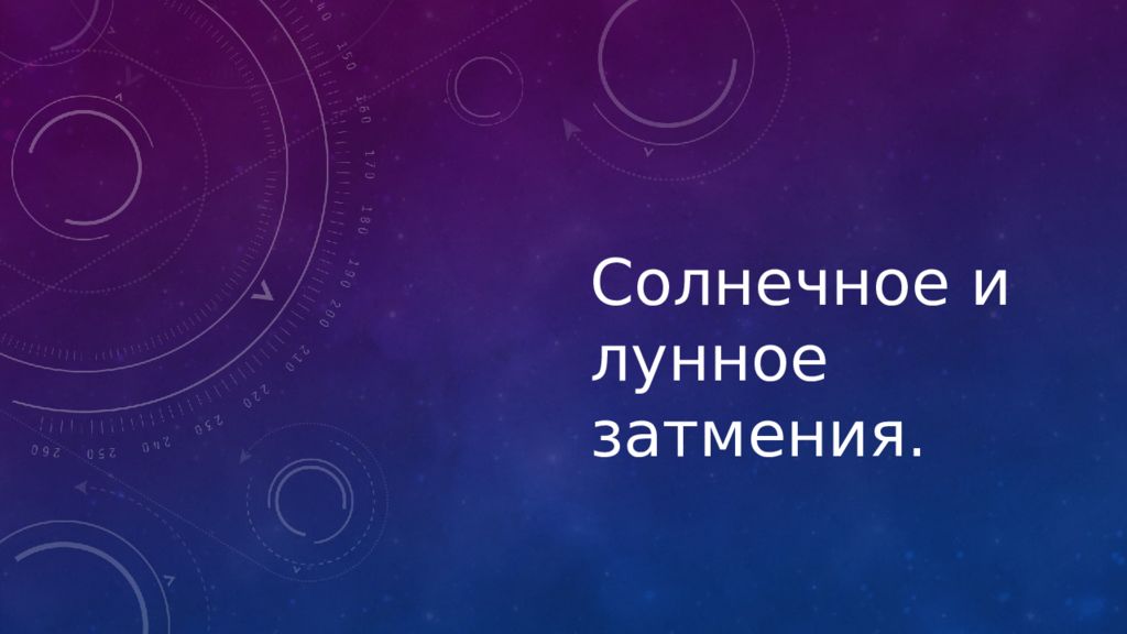 Солнечное и лунное затмения.