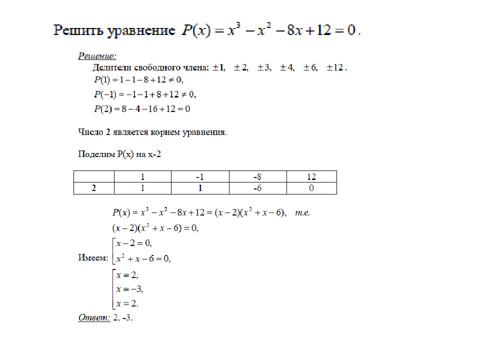 Схема горнера учебник