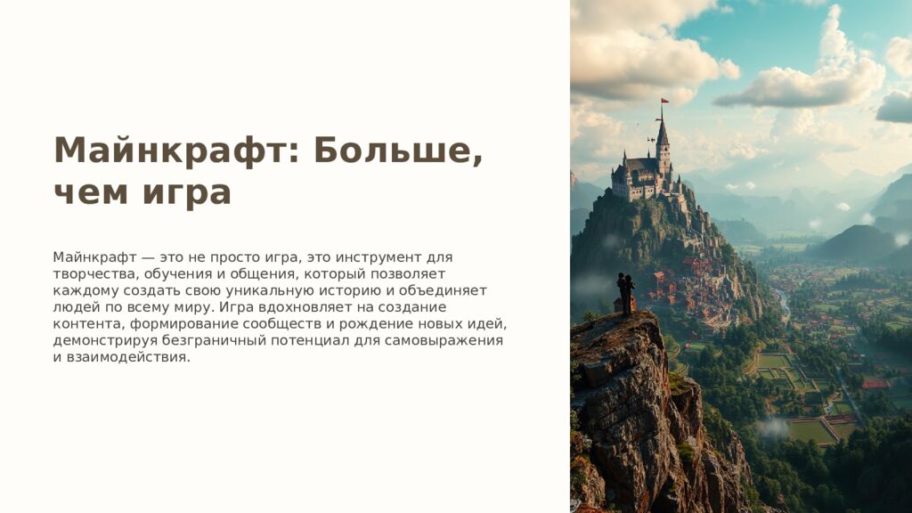 Майнкрафт: Бесконечная Вселенная Майнкрафт представляет собой огромную,