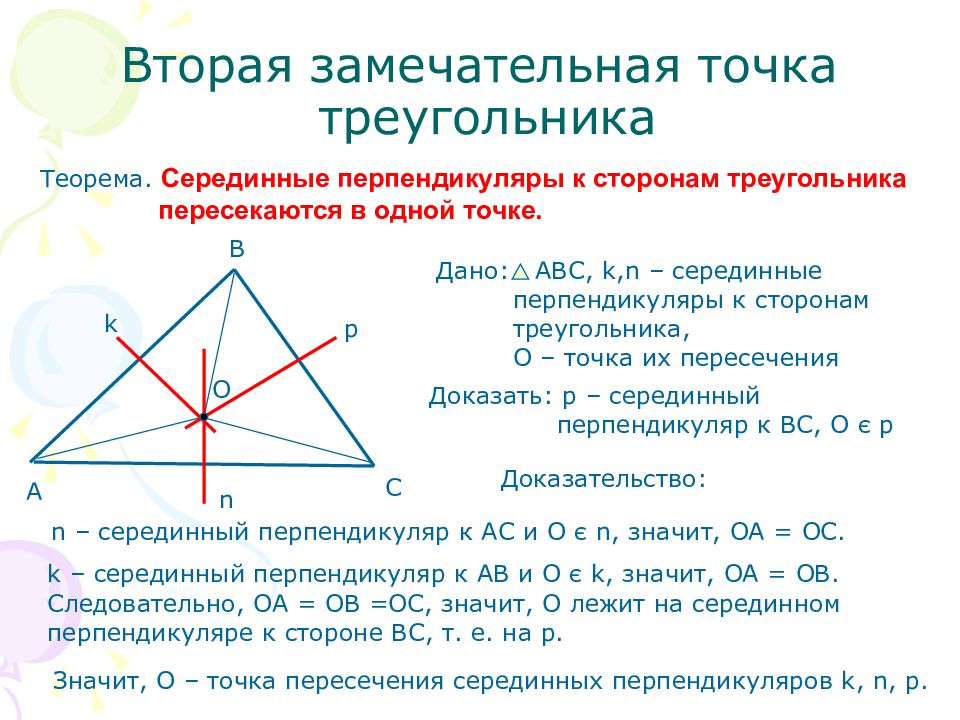 4 замечательные точки треугольника чертежи