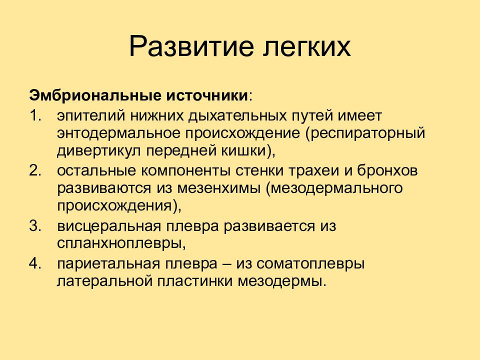 Развитие легких. Источник развития легких. Энтодермальное происхождение дыхательной системы. Эмбриональные источники развития дыхательных путей. Эмбриональные источники развития органов дыхания..