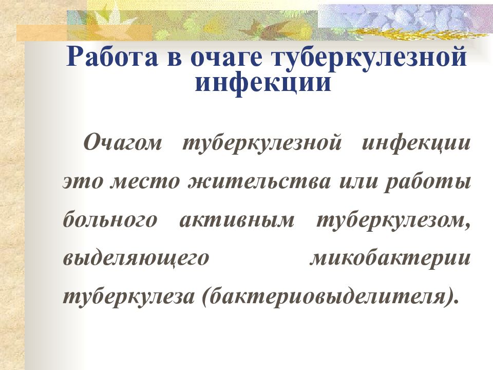 Типы очагов туберкулезной инфекции. План оздоровления очага туберкулезной инфекции. Работа в очагах туберкулезной инфекции. План работы медсестры в очаге туберкулезной инфекции. Работа в очагах туберкулеза.