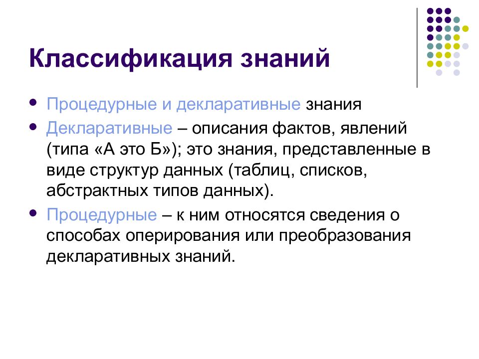 Классификация знаний