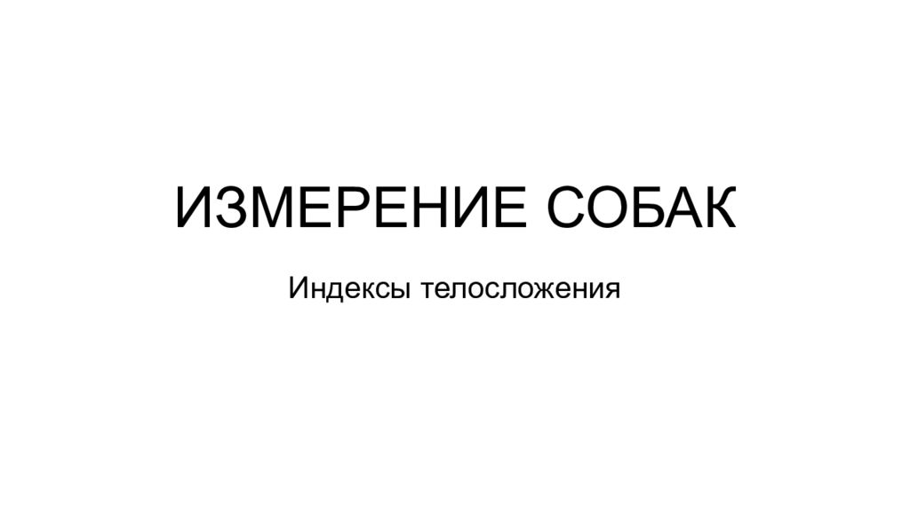 ИЗМЕРЕНИЕ СОБАК