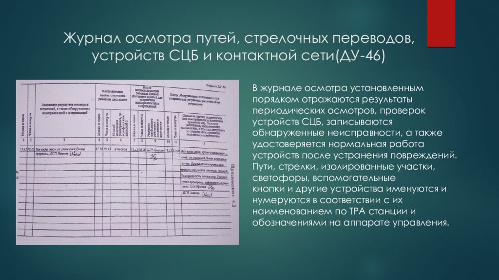 Ду 46 журнал записи. Журнал осмотра путей стрелочных переводов. Журнал осмотра путей, стрелочных переводов, устройств СЦБ. Журнал формы Ду-46. Ду 46 журнал осмотра.