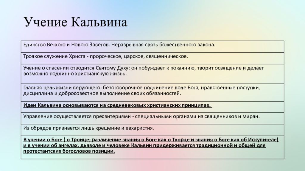 Учение кальвина