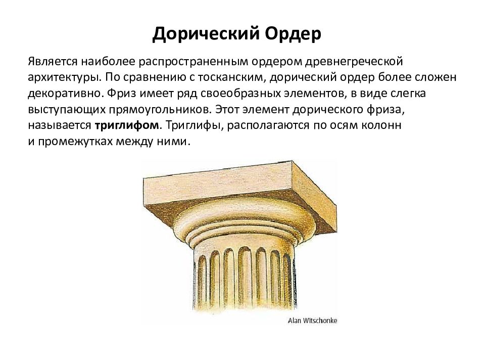 Что такое ордер. Дорический ордер в архитектуре древней Греции. Дорийский ордер в архитектуре. Строение капители дорического ордера. Дорическая колонна древней Греции.