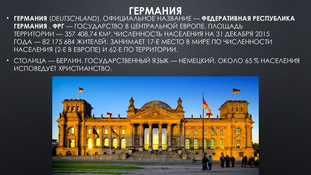 Названия германии в разное время. Официальное название - Федеративная Республика Германия. Экономика Германии. Германия презентация. Роль Германии в мировом хозяйстве.