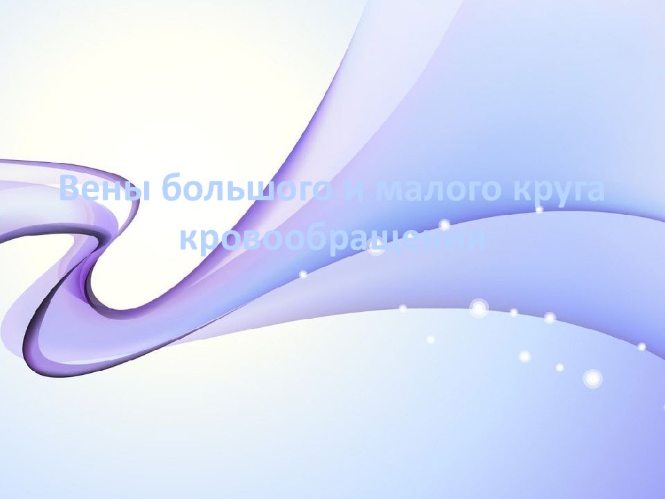 Вены большого и малого круга кровообращения