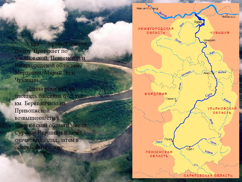 Схема реки сура в мордовии