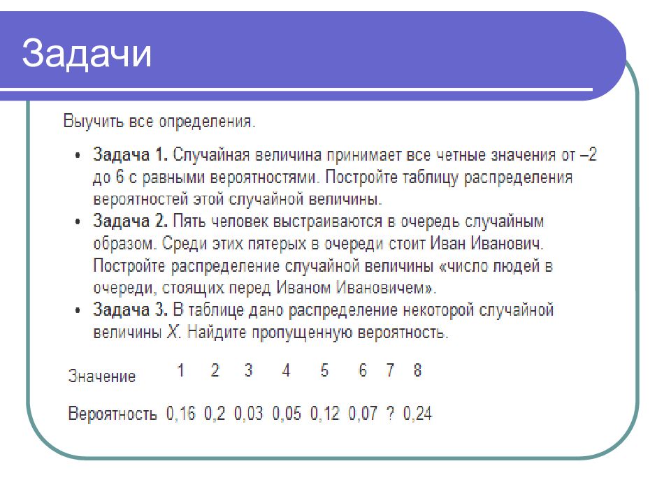 Что означает вероятно. Пять человек выстраиваются в очередь. Случайная величина принимает все четные значения от -4 до 4. Случайная величина принимает все нечетные значения от минус 3 до 5. Пять в ряд ваша очередь.