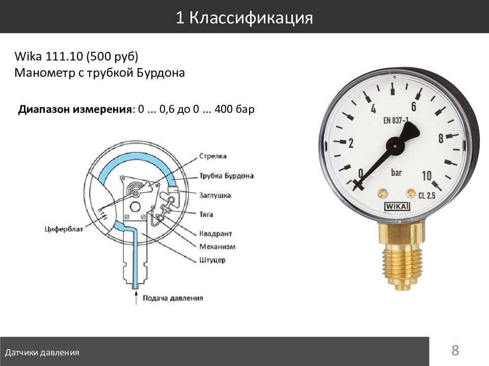 Датчики давления схема